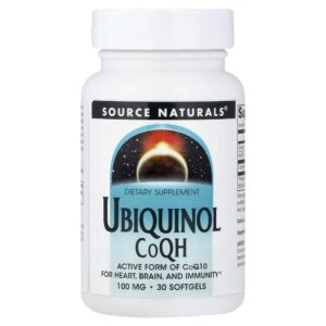 Ubiquinol CoQH Coenzima Q10 Ativa 100 mg 30 Softgels - Source Naturals