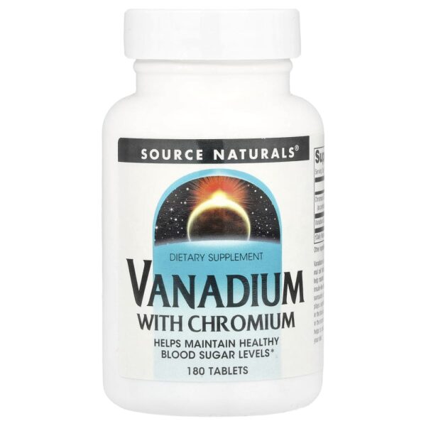Vanádio com Cromo 180 Comprimidos - Source Naturals