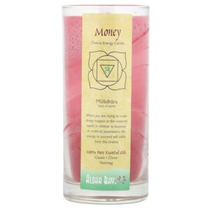 Vela Aromática de Cera de Palma Chakra Money Acácia Cravo e Noz Moscada 312 g - Aloha Bay