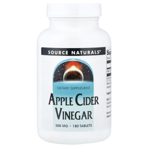 Vinagre de Maçã 500 mg 180 Tabletes - Source Naturals