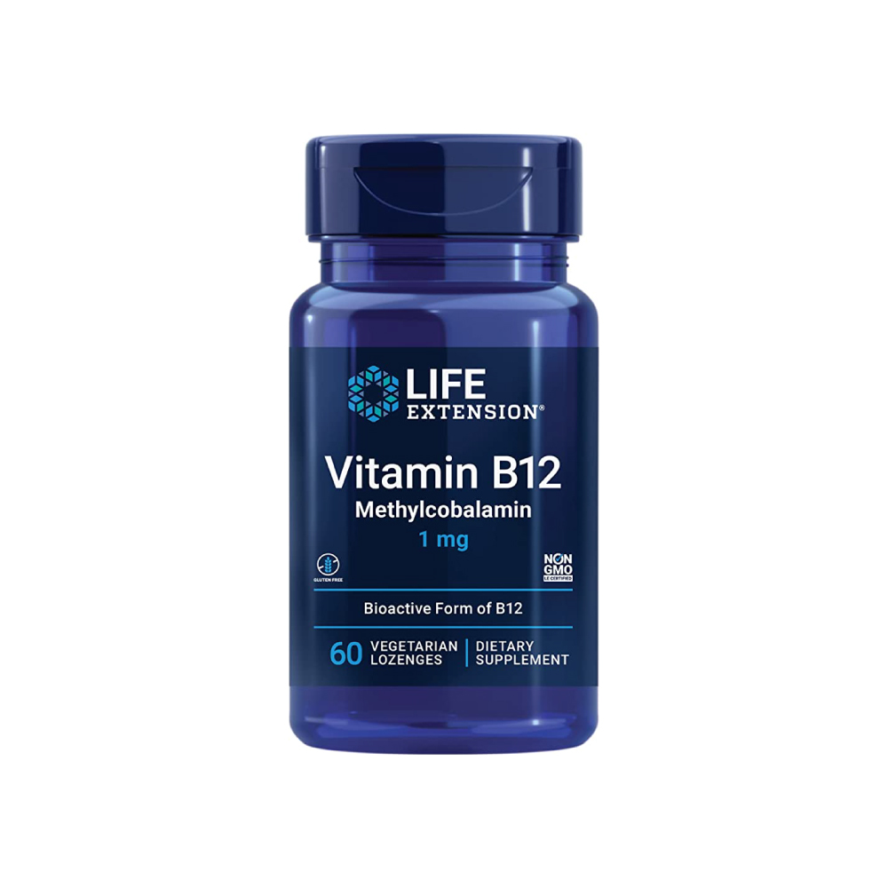 Vitamina B12 Metilcobalamina 1mg 60 Veg Pastilhas - Life Extension