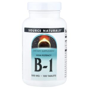 Vitamina B1 Alta Potência 500 mg 100 Comprimidos - Source Naturals
