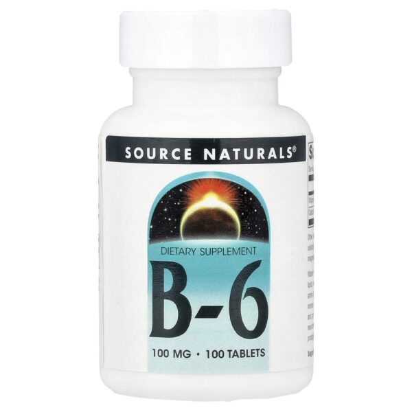 Vitamina B6 Piridoxina 100 mg 100 Comprimidos - Source Naturals