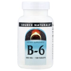 Vitamina B6 Piridoxina 500 mg 100 Comprimidos - Source Naturals