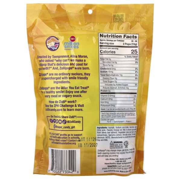 Vitamina C Aprox. 33 - 35 Pops 226 g - Zollipops