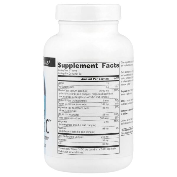 Vitamina C Complexo Ultimate Ascorbate C 100 Comprimidos - Source Naturals