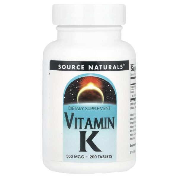 Vitamina K 500 mcg 200 Comprimidos - Source Naturals