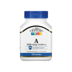 Vitamina A 3000mcg 10,000 IU 110 Softgels - 21st Century
