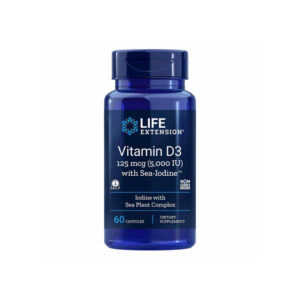 Vitamina D3 5,000 IU com Iodo Marinho 60 Cápsulas - Life Extension