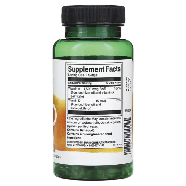 Vitaminas A e D 250 Softgels - Swanson