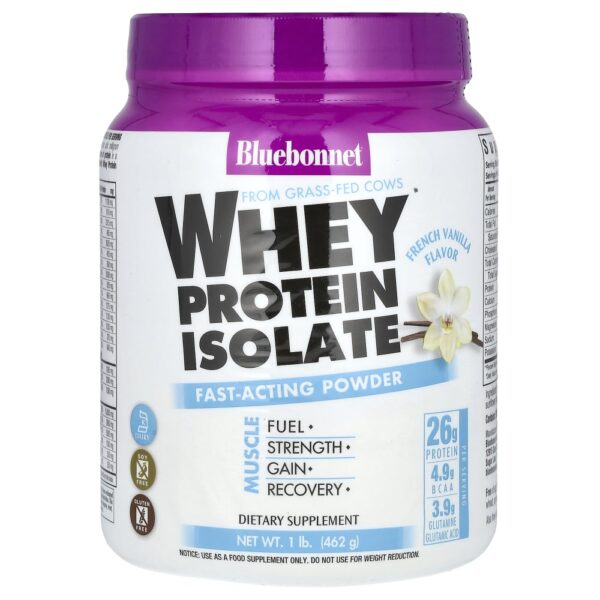 Whey Protein Isolado Baunilha Francesa 462g - Bluebonnet Nutrition