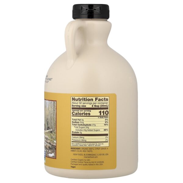 Xarope de Bordo Orgânico Classe A Âmbar Real Food 946 ml - NOW Foods