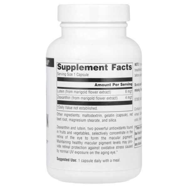 Zeaxantina com Luteína 10 mg 120 Cápsulas - Source Naturals