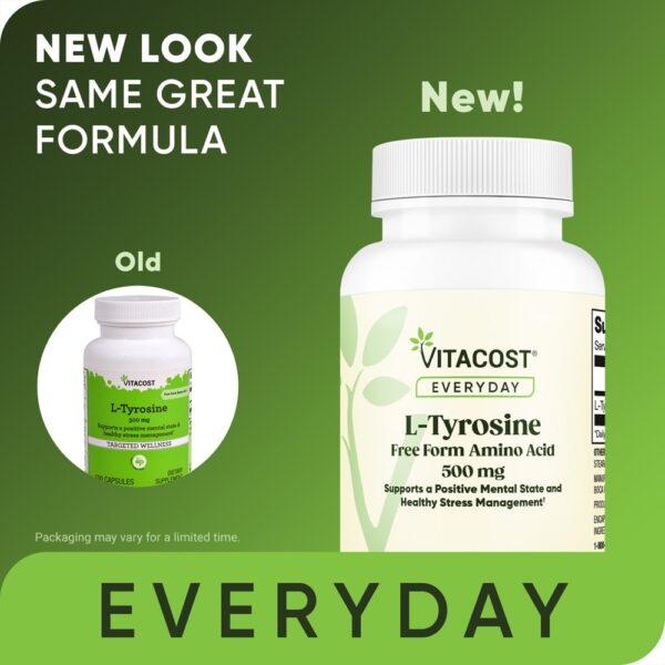 Vitacost - Todos os dias L-tirosina 500 mg 100 Cápsulas