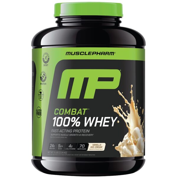 MusclePharm - 100% Whey Combat Sorvete de Baunilha 2,24 kg