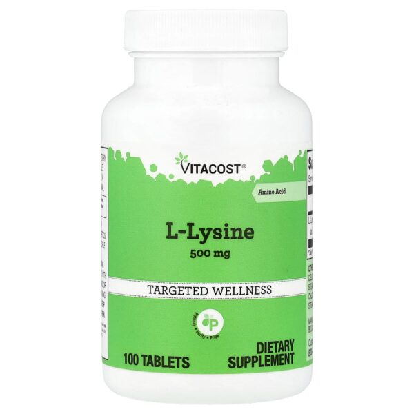 10-43.jpg Vitacost - L-Lysine 500 mg 100 Tablets