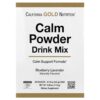 California Gold Nutrition - Mistura para Bebida em Pó Calmante com Potássio e Mistura AminoCalm L-Triptofano e L-Teanina Mirtilo e Lavanda 20 Embalagens 6 g Cada
