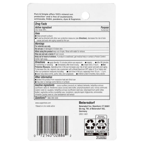 Coppertone - Bebês Protetor Solar em Bastão Pure & Simple FPS 50 14 g