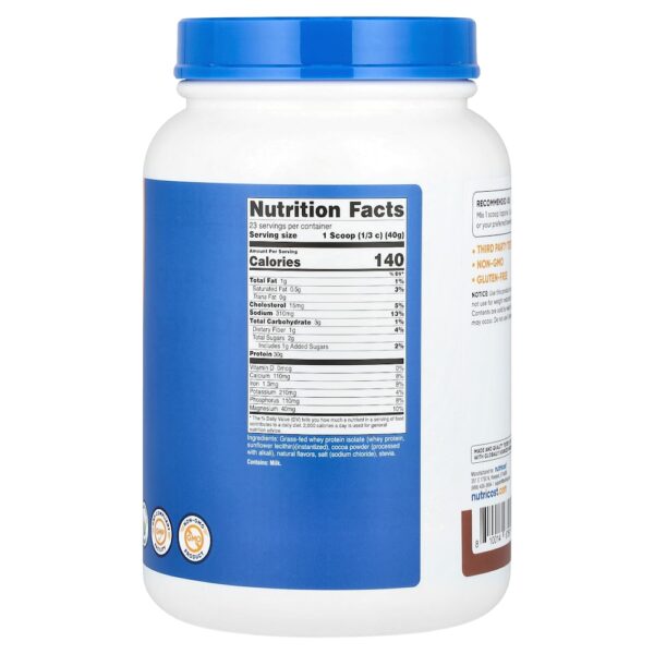Nutricost - Grass Fed Whey Protein Isolate Chocolate ao Leite 907 g