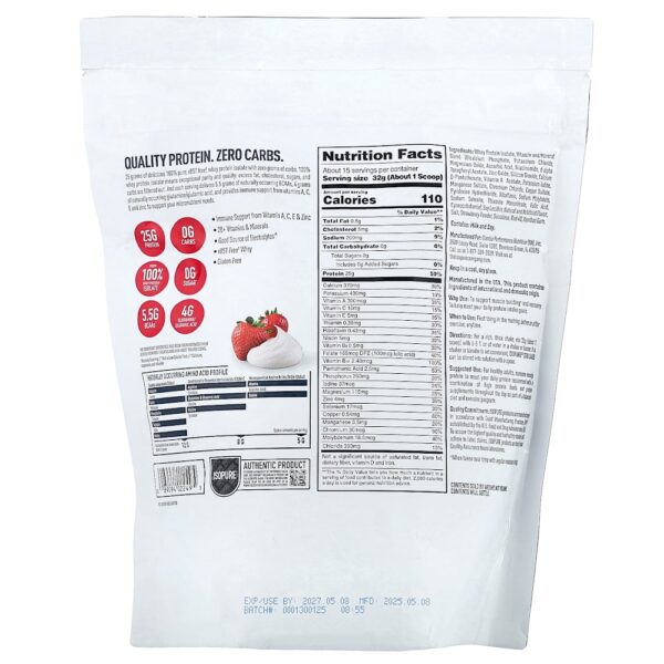 Isopure - Proteína em Pó Sem Carboidratos Morangos e Creme 480 g