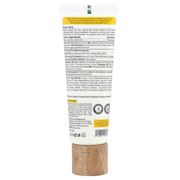 BEE&YOU - Creme Protetor Solar Natural e Mineral Para o Rosto FPS 50+ 40 ml