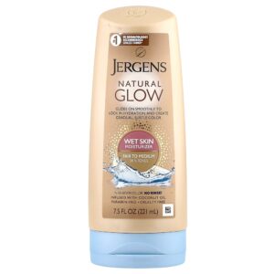 Jergens - Brilho natural hidratante para pele molhada pele clara a média 220 ml