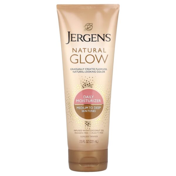 Jergens - Brilho Natural Hidratante Diário Para Tons de Pele Médios a Profundo 220 ml