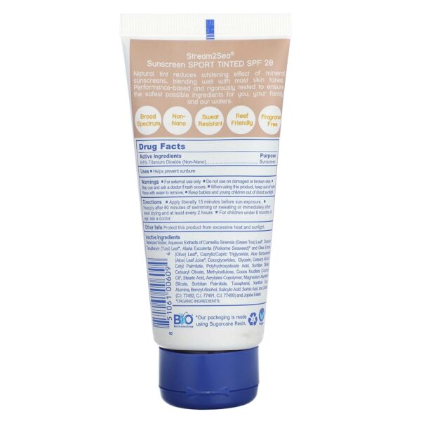 Stream2Sea - Protetor Solar Colorido Esportivo FPS 20 Neutro Sem Perfume 90 ml