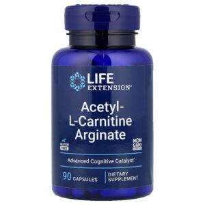 120-1.jpg Life Extension - Arginato de Acetil-L-Carnitina 90 Cápsulas