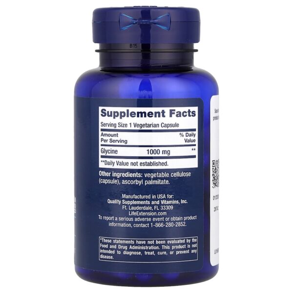 Life Extension - Glicina 1.000 mg 100 Cápsulas Vegetarianas