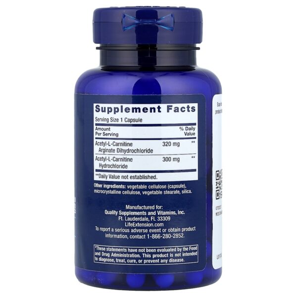 Life Extension - Arginato de Acetil-L-Carnitina 90 Cápsulas