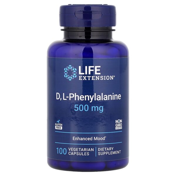 Life Extension - D L-Fenilalanina 500 mg 100 Cápsulas Vegetarianas