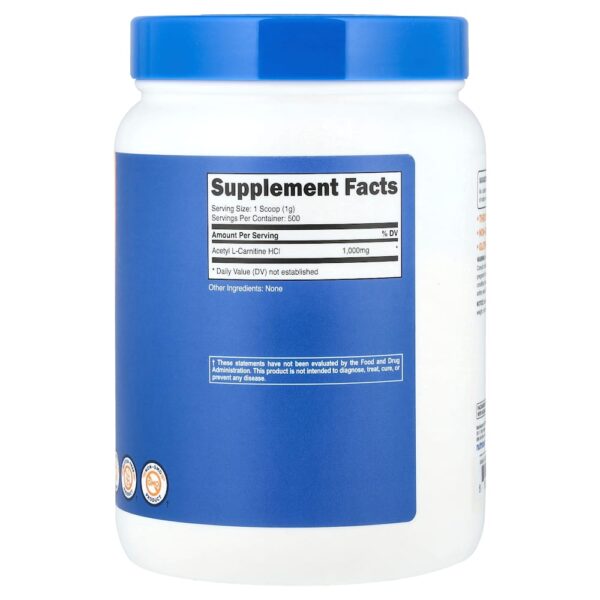 Nutricost - Acetil L-Carnitina Sem Sabor 500 g (499 g)
