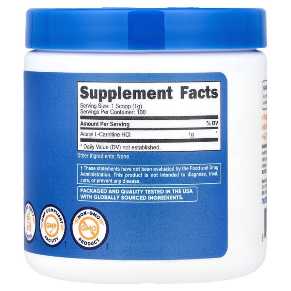 Nutricost - Cloridrato de Acetil L-Carnitina Sem Sabor 100 g