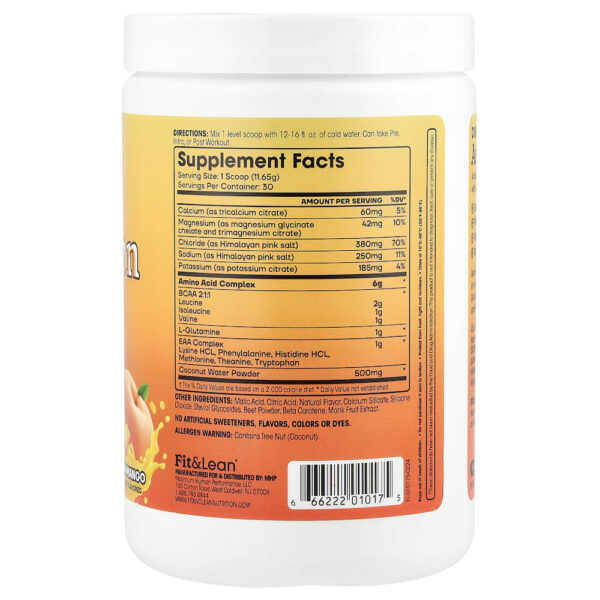Fit & Lean - Amino Hydration Pêssego e Manga 350 g