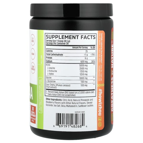 Zhou Nutrition - BCAA para Músculos Ponche Tropical 257 g