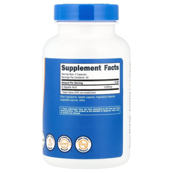 Nutricost - Ácido D-Aspártico 120 Cápsulas (750 mg por Cápsula)