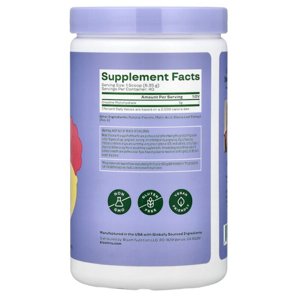 Bloom - Creatina Mono-hidratada Framboesa e Limão 254 g
