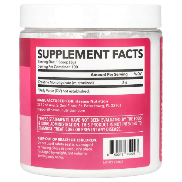 Havasu Nutrition - Creatina em Pó para Mulheres Sem Sabor 300 g