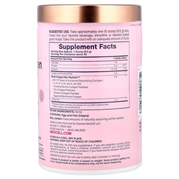 NeoCell - Advanced Solutions Creatina+ Multicolágeno Bio-Peptides Proteína Sem Sabor 285 g