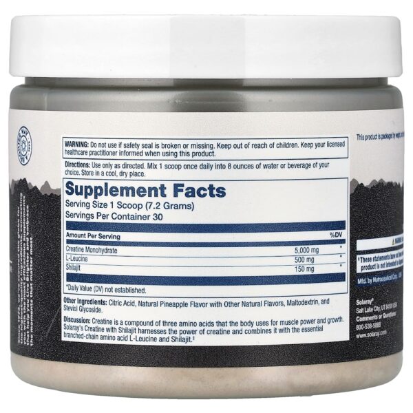 Solaray - Creatina com Shilajit Abacaxi Natural 216 g