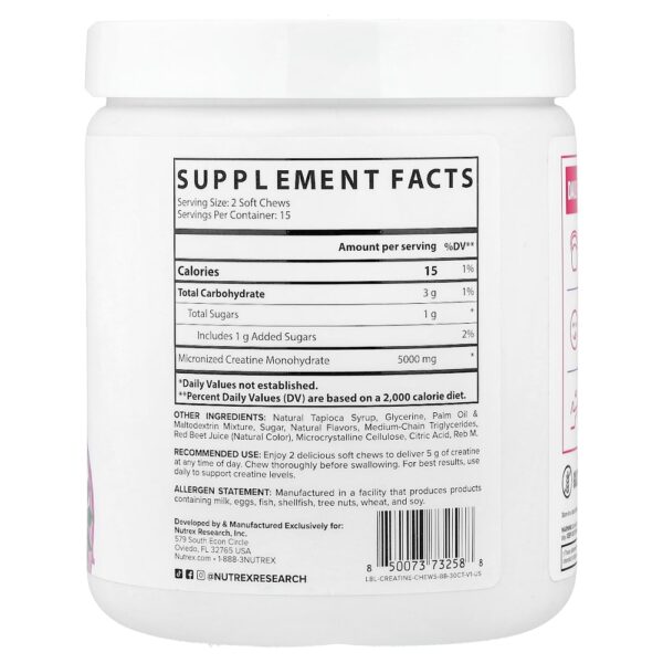 Nutrex Research - Creatina Explosão de Frutos Silvestres 30 Cápsulas Mastigáveis