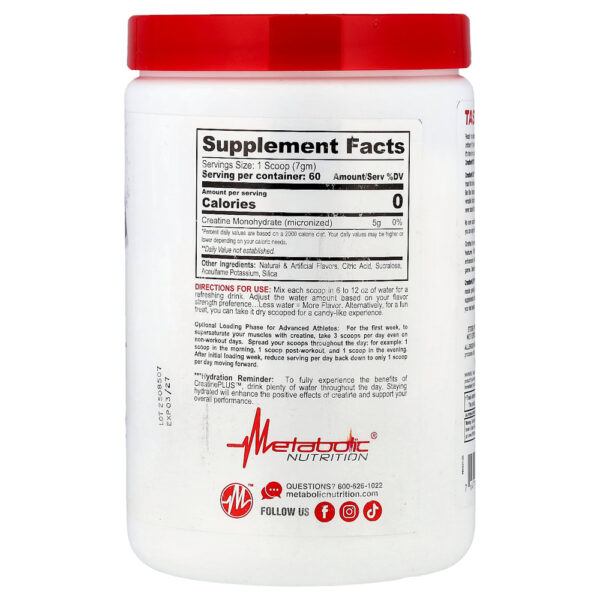 13-66.jpg Metabolic Nutrition - Creatine Plus Micronizada Simplesmente Doce 420 g