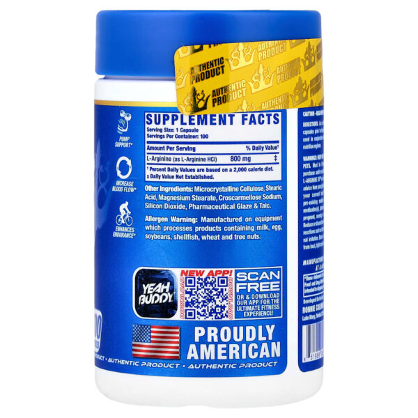 Ronnie Coleman - Vital Edition L-Arginine XS 100 Cápsulas (800 mg por Cápsula)
