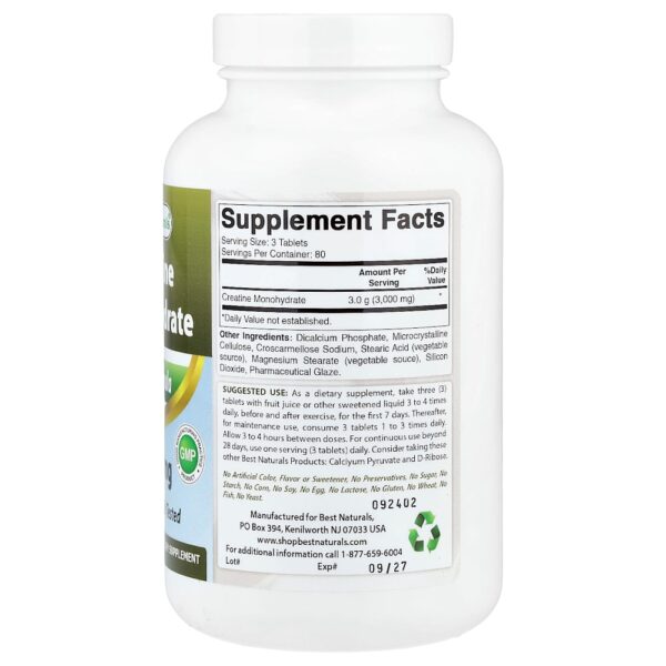 14-11.jpg Best Naturals - Creatina Mono-Hidratada 1.000 mg 240 Comprimidos
