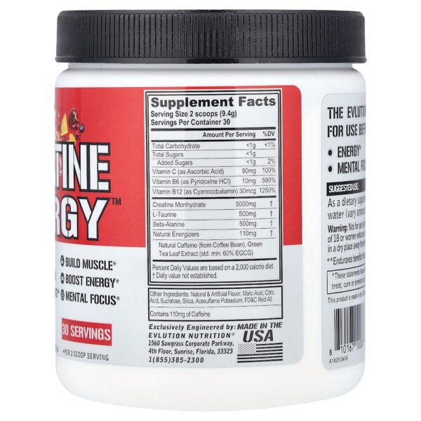 EVLution Nutrition - Creatine Energy Ponche de Frutas 282 g