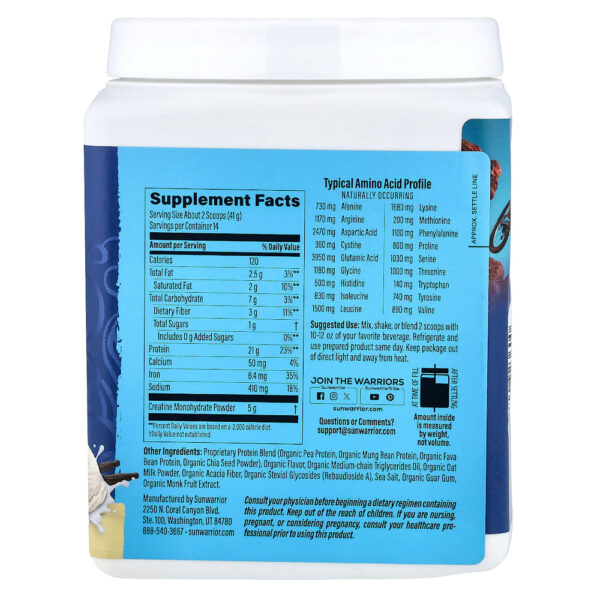Sunwarrior - Proteína + Creatina Baunilha 567 g