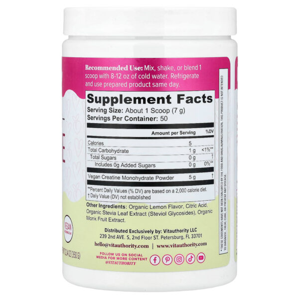 14-51.jpg Vitauthority - Active Creatina Mono-hidratada para Mulheres Limonada 350 g