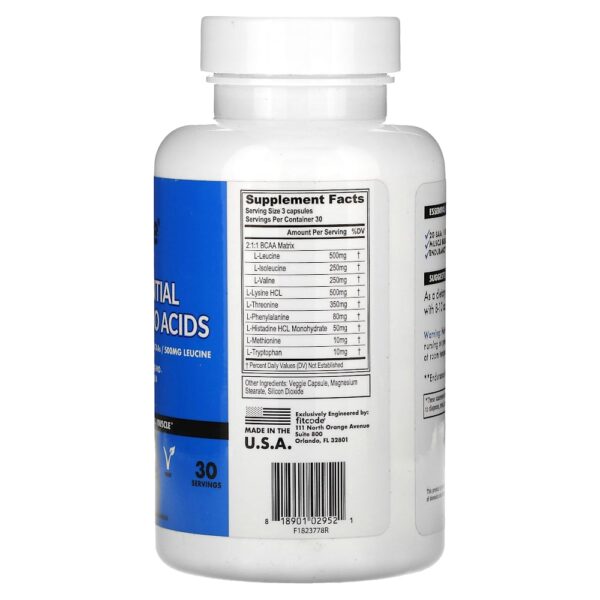 fitcode - Aminoácidos Essenciais 90 Cápsulas Vegetais