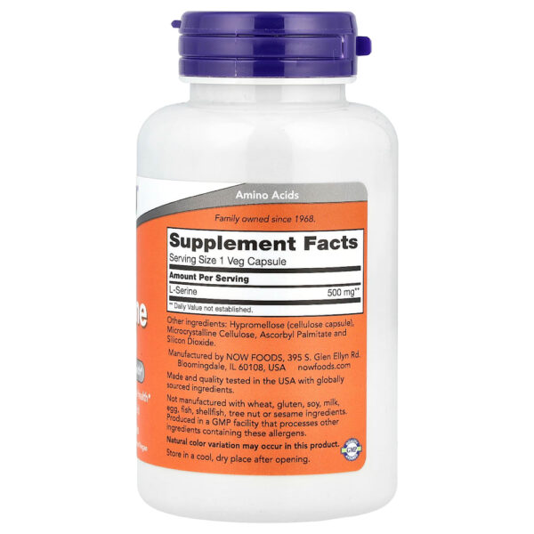NOW Foods - L-Serina 500 mg 120 Cápsulas Vegetais